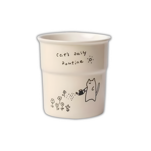 كوب سيراميك 225 مل برسومات قطط لطيفة | كوب قهوة ولاتيه للمطبخ والمقهى